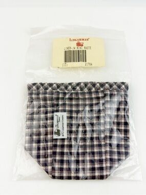 Longaberger JW Miniature Bankers Waste Liner Plaid Blue Red White New